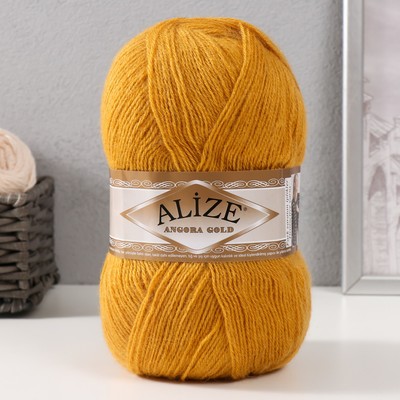 Пряжа "Angora Gold" 20%шерсть, 80%акрил 550м/100гр (02 шафран)