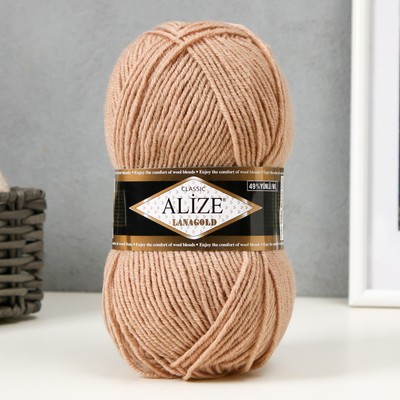 Пряжа "Lanagold" 51% акрил, 49% шерсть 240м/100гр (05 бежевый)
