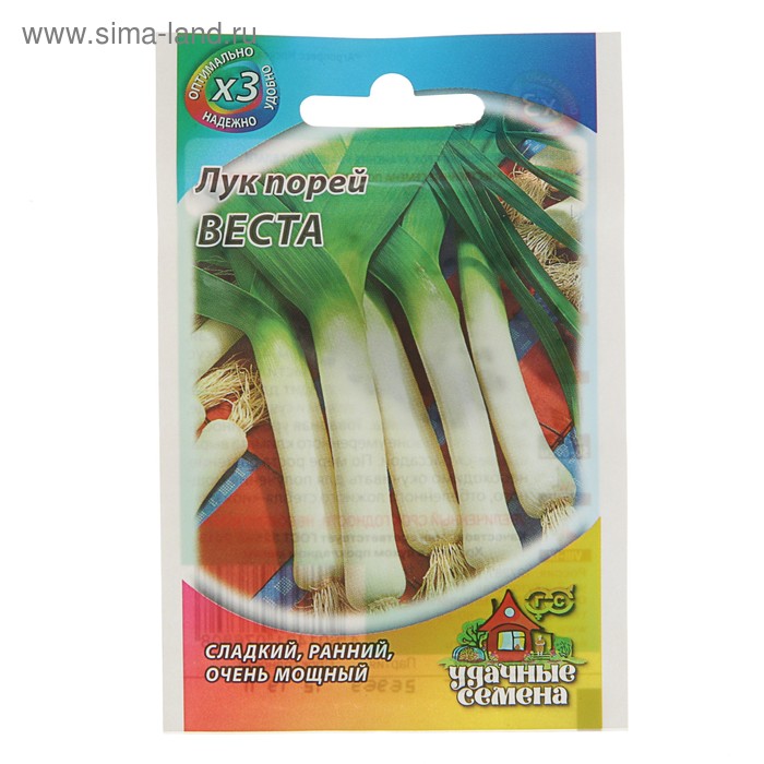 Семена Лук порей "Веста", ц/п, 0,2 г серия ХИТ х3 - Фото 1
