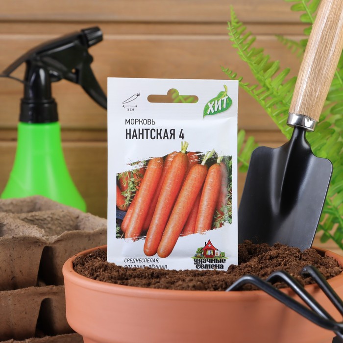 Семена Морковь "Нантская 4", 1,5 г серия ХИТ х3 - Фото 1