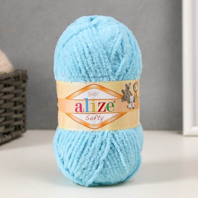 Пряжа "Softy" 100% микрополиэстер 115м/50гр (128 св. бирюза)
