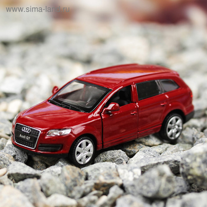 Машина металлическая Audi Q7, масштаб 1:43, открываются двери, инерция, красная - Фото 1