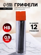 Грифели для механических карандашей Koh-I-Noor 4172, 12 штук, узел 0.9 мм, НВ, в футляре - Фото 1