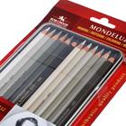 Карандаши цветные акварельные Koh-I-Noor Mondeluz 3722, 12 шт., серая гамма, в металлическом пенале в блистере - Фото 2