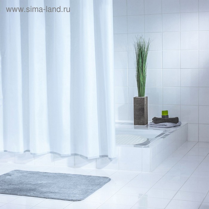 Штора для ванной комнаты Standard, цвет белый 180х200 см - Фото 1