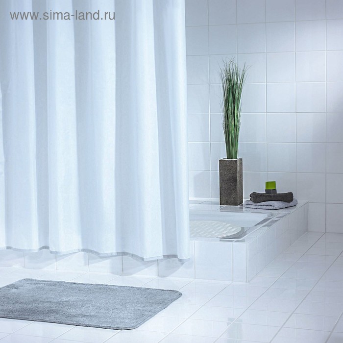 Штора для ванной комнаты Standard, цвет белый 240х180 см - Фото 1