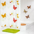 Штора для ванной комнаты Butterflies, цвет красный 180х200 см - фото 294549144