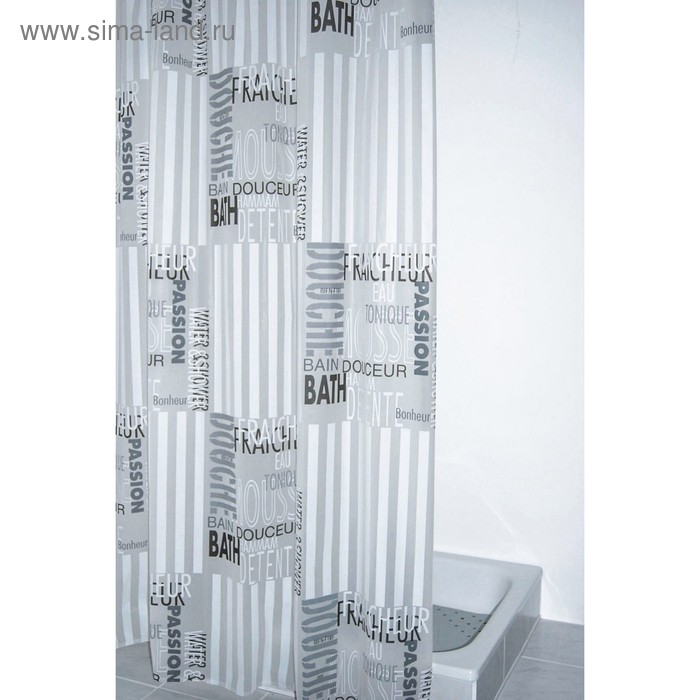 Штора для ванной комнаты Font полупрозрачная 180х200 см - Фото 1