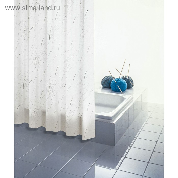 Штора для ванной комнаты Mikadо, цвет бежевый/коричневый 180х200 см - Фото 1