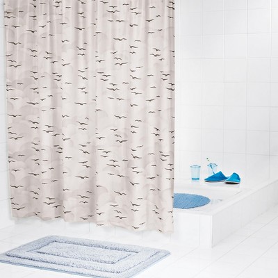 Штора для ванной комнаты Sylt, цвет бежевый/коричневый 180х200 см