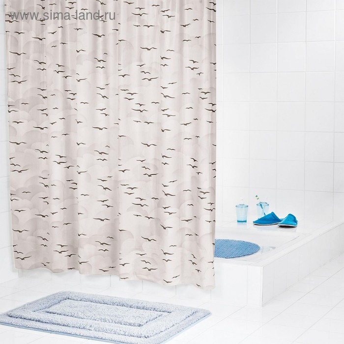 Штора для ванной комнаты Sylt, цвет бежевый/коричневый 240х180 см - Фото 1