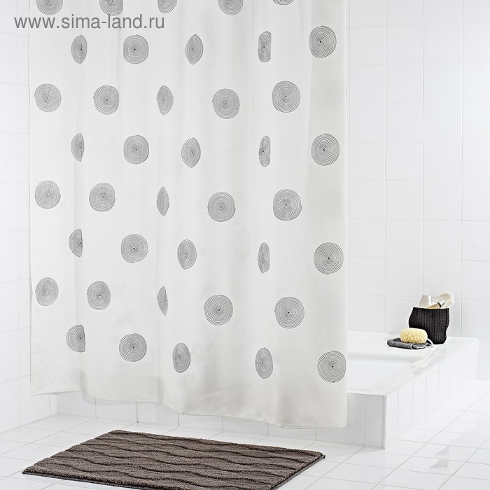 Штора для ванной комнаты Ali Baba, цвет белый 180х200 см - Фото 1