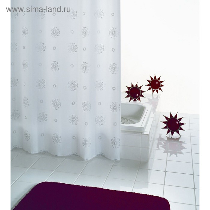 Штора для ванной комнаты Cosmos, цвет белый 180х200 см - Фото 1