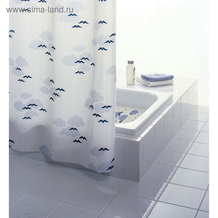 Штора для ванной комнаты Helgoland, цвет синий/голубой 240х180 см - Фото 1