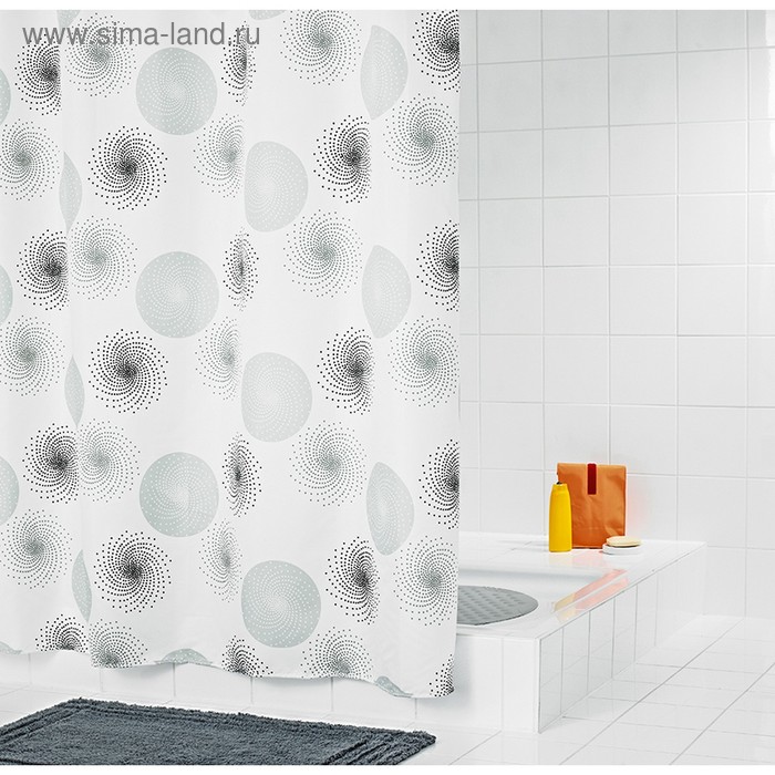 Штора для ванной комнаты Hurricane, цвет серый /серебряный 180х200 см - Фото 1