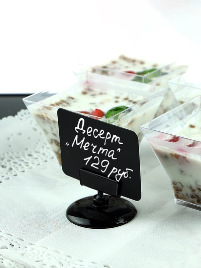 Ценникодержатель на круглой подставке, пластик, 5×5×3.5 см, чёрный