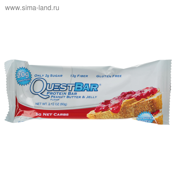 Батончики QuestBar Арахисовая паста и желе - Фото 1