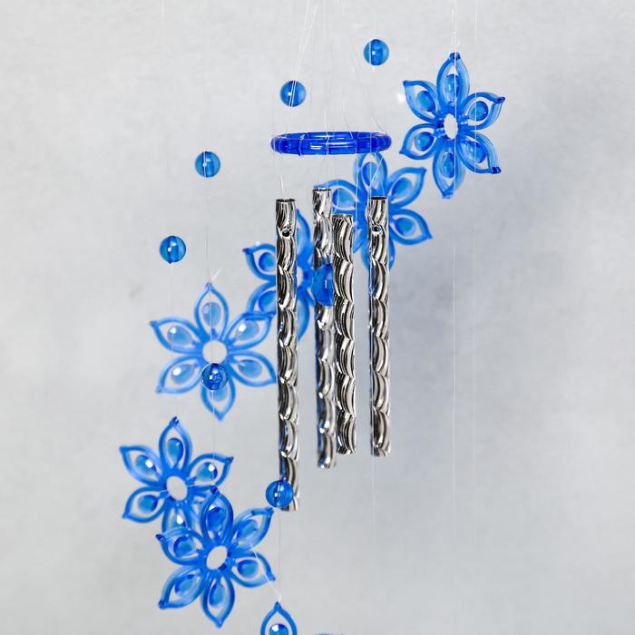 Музыка ветра пластик "Цветок" 4 трубочки + 11 фигурок - фото 1886142753