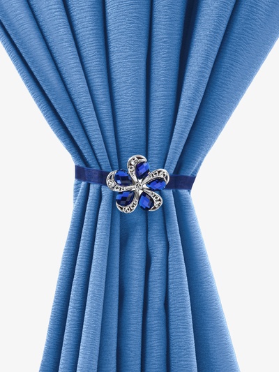 Подхват для штор «Цветок ромашка», d=5.5 см, синий