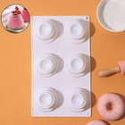 Форма для муссовых десертов и выпечки Доляна «Пирамиды», 30×17,5×4,5 см, 6 ячеек (d=6,5 см), цвет белый - Фото 2