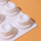 Форма для муссовых десертов и выпечки Доляна «Пирамиды», 30×17,5×4,5 см, 6 ячеек (d=6,5 см), цвет белый - Фото 4