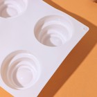 Форма для муссовых десертов и выпечки Доляна «Пирамиды», 30×17,5×4,5 см, 6 ячеек (d=6,5 см), цвет белый - Фото 5