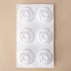 Форма для муссовых десертов и выпечки KONFINETTA «Розы», 30×17.5×6 см, 6 ячеек (6.5×6.8 см), белая - Фото 4