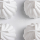 Форма для муссовых десертов и выпечки Доляна «Взбитые сливки», 28×19×5 см, 6 ячеек (d=6,5 см), цвет белый - Фото 4