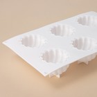 Форма для муссовых десертов и выпечки KONFINETTA «Взбитые сливки», 29×17×5 см, 6 ячеек (d=6.5 см), силикон, белая - Фото 5