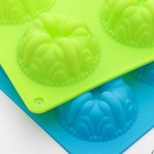 Форма силиконовая для выпечки Доляна «Узоры», 26×17,5 см, 6 ячеек (7,3×7,3×3 см), цвет МИКС - Фото 3