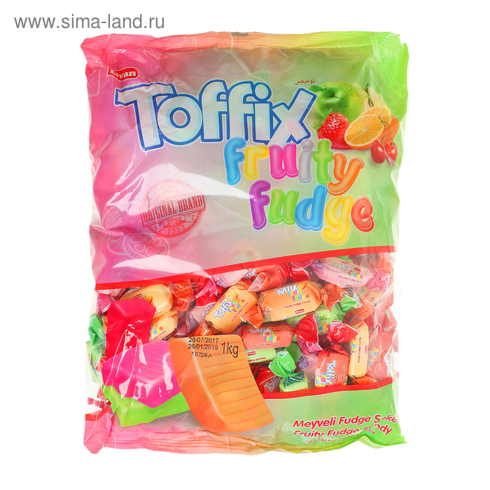 Конфеты жевательные Toffix fruity fudge, 1 кг - Фото 1