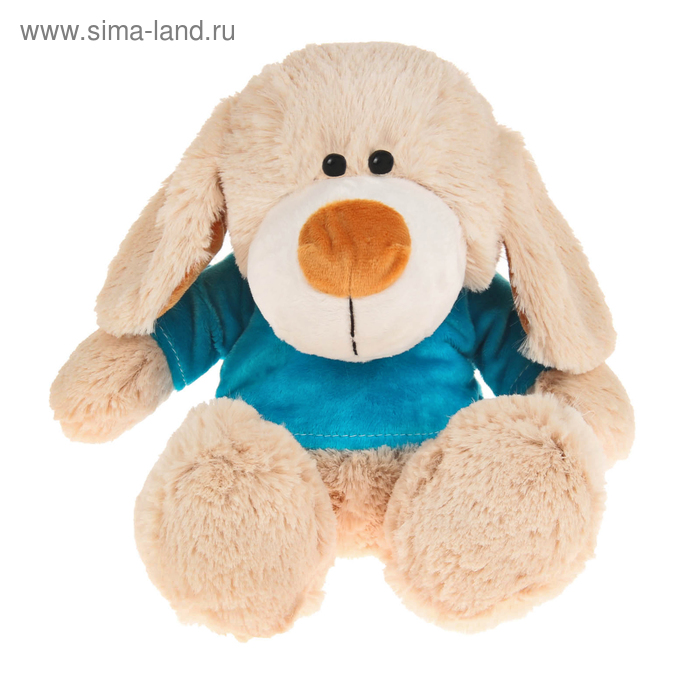 Мягкая игрушка "Собака Рикки" в синей кофте - Фото 1