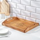 Поднос с ручками с декором Доляна, 40×30×7.5 см, дерево сосна - Фото 2