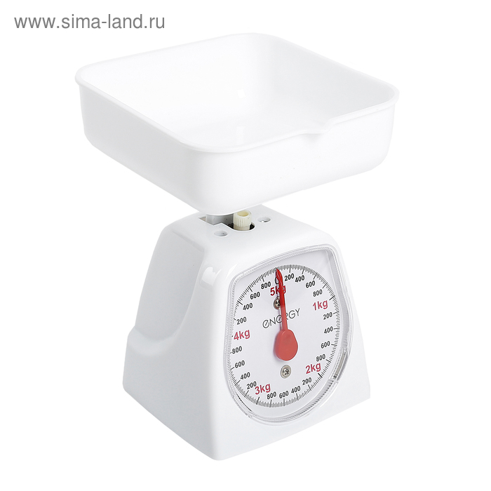 Весы кухонные ENERGY EN-406МК, механические, до 5 кг, белые - Фото 1