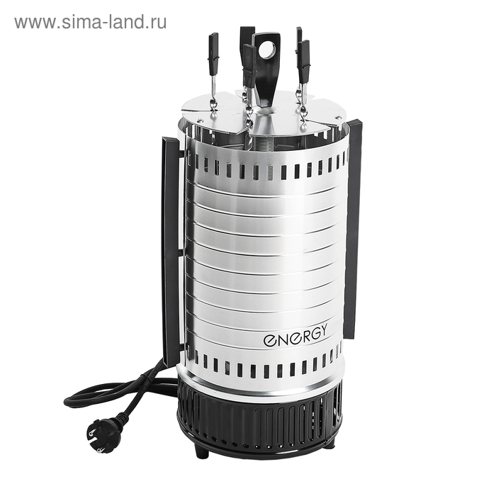Электрошашлычница ENERGY НЕВА-1, 1000 Вт, 5 шампуров, серебристая - Фото 1