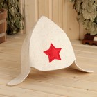 Шапка банная "Будёновка" белая, РУССКИЙ ВОЙЛОК, 100% "наша" шерсть - Фото 1