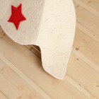 Шапка банная "Будёновка" белая, РУССКИЙ ВОЙЛОК, 100% "наша" шерсть - Фото 3