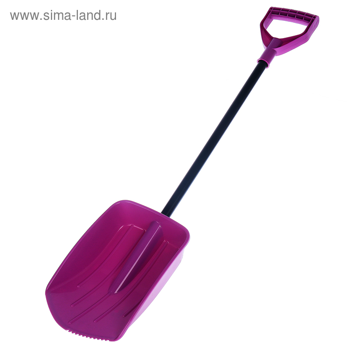 Лопата автомобильная пластиковая, ковш 280 × 190 мм, длина 80 см, без планки, с ручкой, розовая - Фото 1