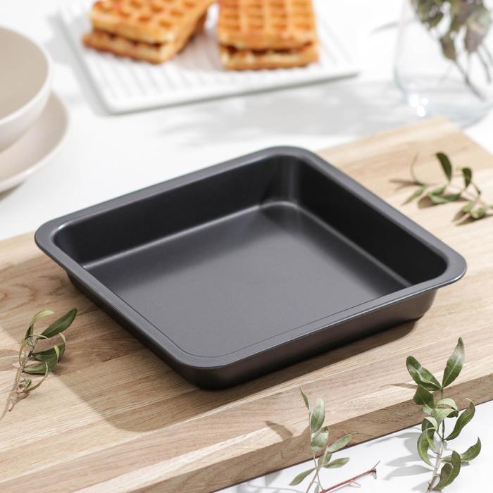 Форма для выпечки Доляна «Флёри», 21×21×3,5 см, антипригарное покрытие, цвет МИКС - Фото 1