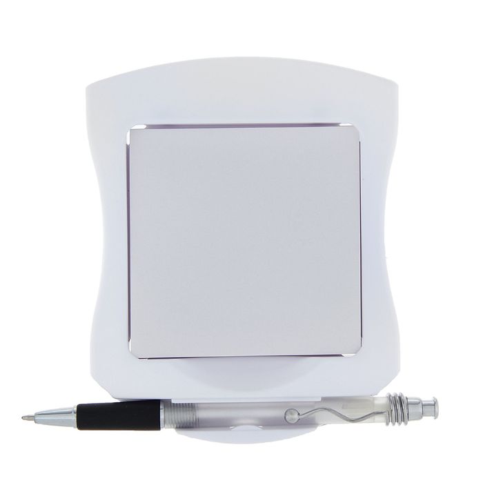 Блок для записей, 50 белых листов на подставке с креплением, шариковой ручкой для автомобиля - Фото 1