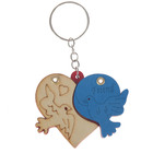 Брелок дерево медальон раздвижной "Голуби на сердце" МИКС 5х6,5 см - Фото 1
