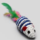 Набор игрушек для кошек: мышь, шарики, сизаль, пластик, цвет МИКС - Фото 2