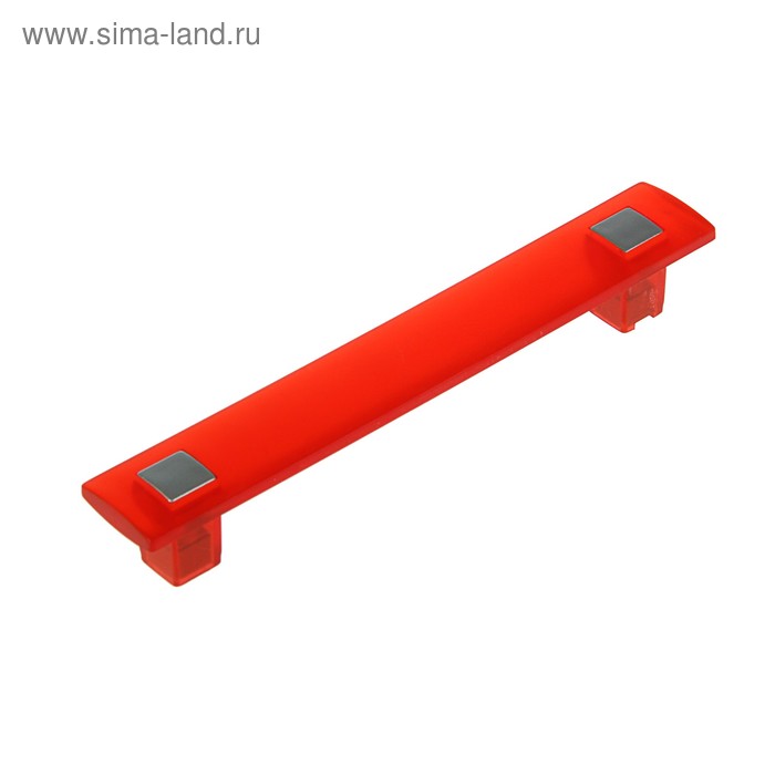 Ручка скоба PLASTIC 007, пластиковая, м/о 128 мм, красная - Фото 1