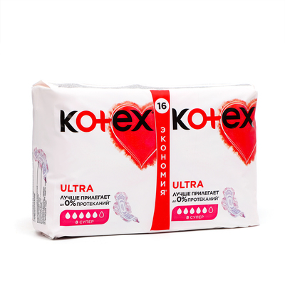 Kotex прокладки Ultra Dry Super с крыл. 16 шт.