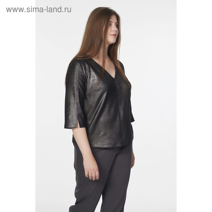 Блуза женская, размер 58, цвет серебристо-чёрный - Фото 1