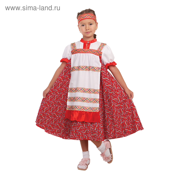 Карнавальный костюм "Василиса", сарафан с понёвой, повязка, р-р 28, рост 98-104 см - Фото 1