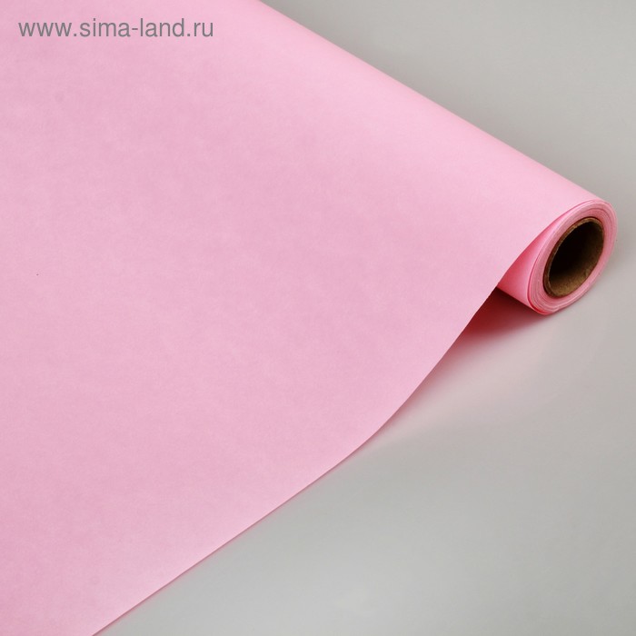 Калька для цветов тонированная, двухсторонняя, розовая, 0,7 х 10 м, 40 г/м² - Фото 1