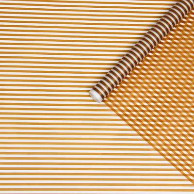 Пленка для цветов матовая "Полоски", золотой, 0.6 х 10,4 м, 35 мкм