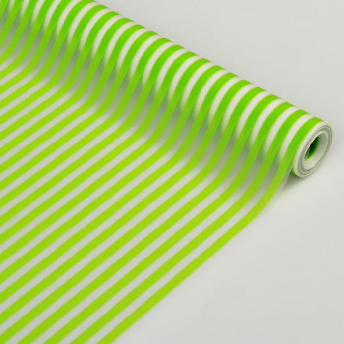 Пленка для цветов матовая "Полоски", салатовый 0.6 х 10,4 м, 35 мкм - Фото 1
