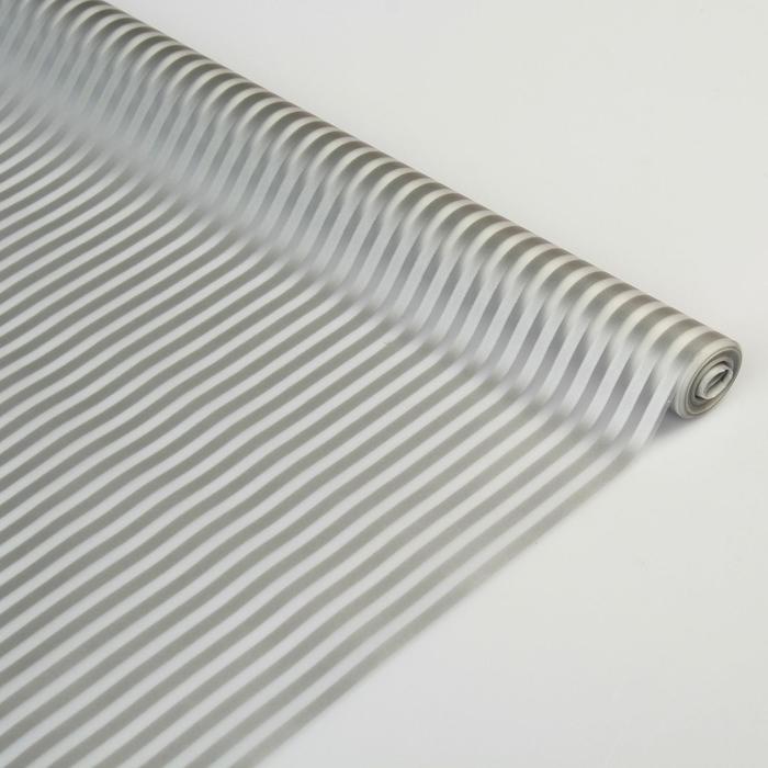 Пленка для цветов и подарков матовая "Полоски" серебро 0.6 х 8.2 м, 35 мкм - Фото 1